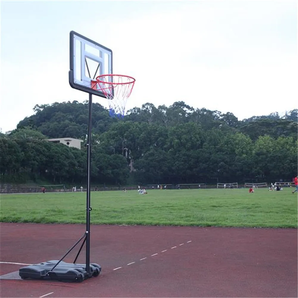 YIWA Basketball Hoop Portable Removable Transparent Backboard Basketball Stand Black